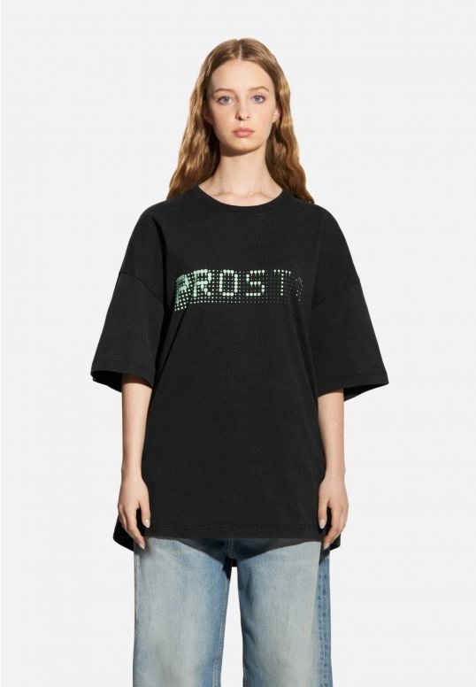 Koszulka męska t-shirt oversize Prosto Blizz grafitowa czarna