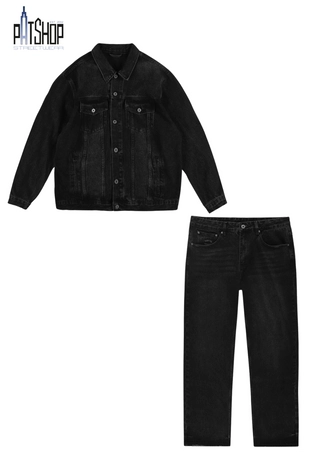 Komplet męski jeansowy Prosto Civil/Bunker czarny