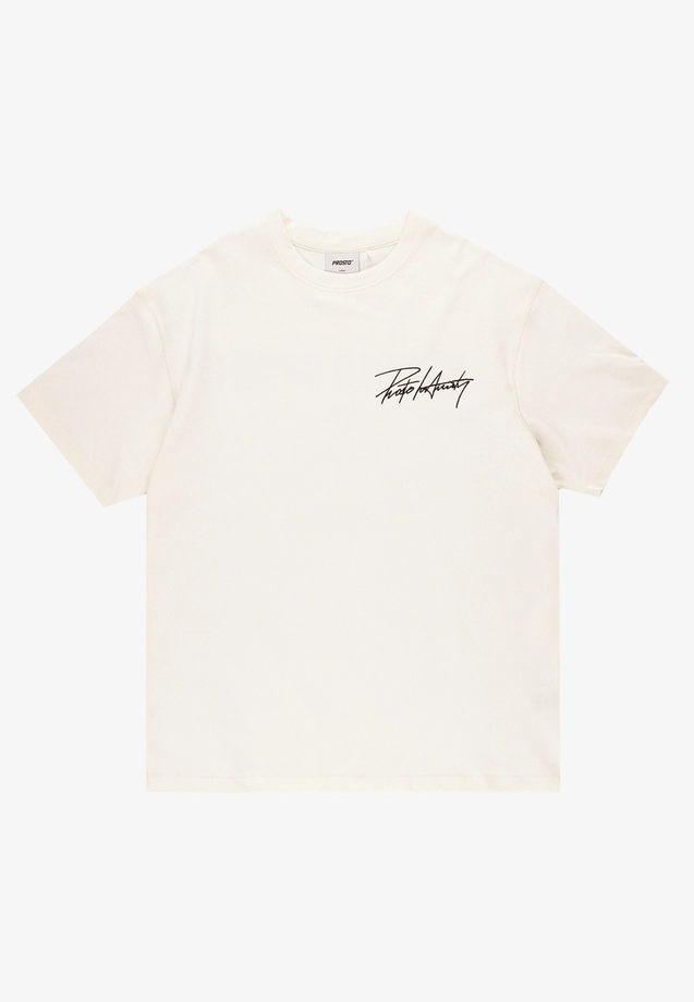 Koszulka męska t-shirt oversize Prosto Club kremowa