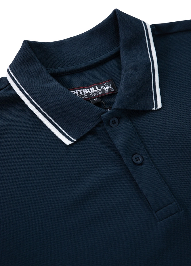 Koszulka męska Polo Pitbull Pique Stripes Regular granatowa