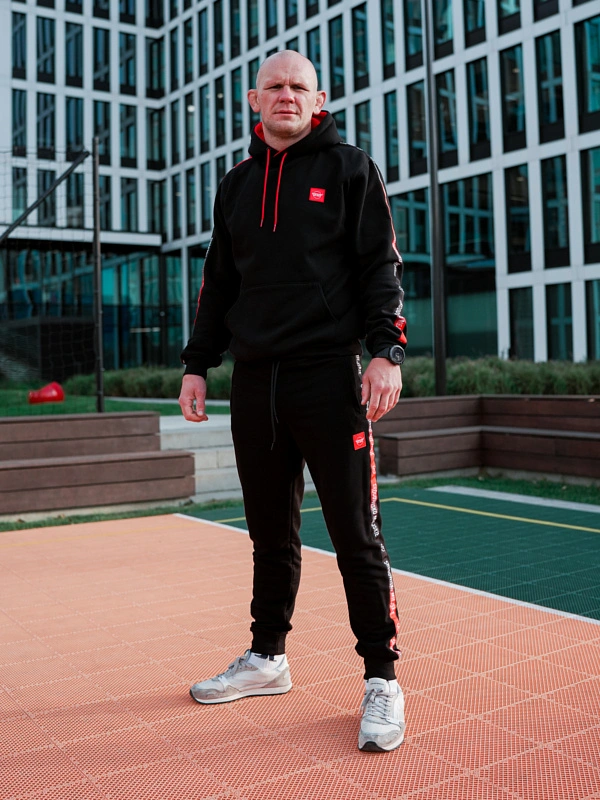 Spodnie dresowe męskie Środowisko Miejskie CLS Mini Red czarne