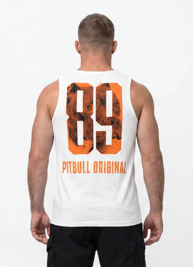 Koszulka męska tank top Pitbull Eighty Nine Dog biała