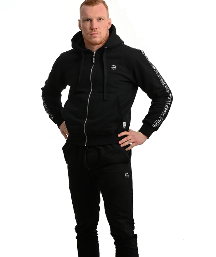Bluza z kapturem Octagon ZIP STRIPE czarna
