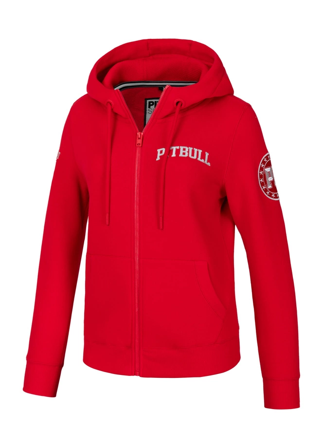 Bluza damska z kapturem Pitbull Pit Bull Tyrian ZIP hooded czerwona