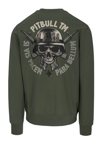 Bluza męska bez kaptura Pitbull Pit Bull Para Bellum zielona