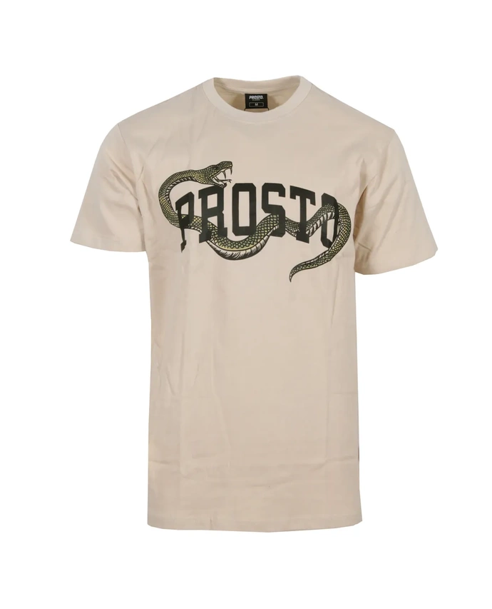 Koszulka męska t-shirt Prosto Klasyk Snake beżowa