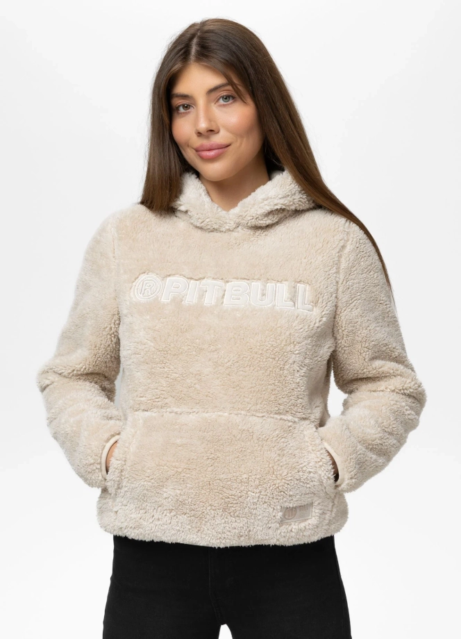 Bluza damska z kapturem Pitbull Aragona beżowa