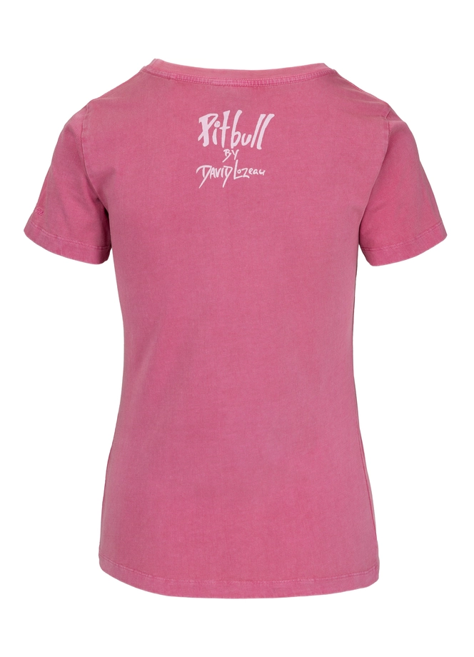 Koszulka damska T-shirt Pit Bull DoubleTrouble sprany różowy