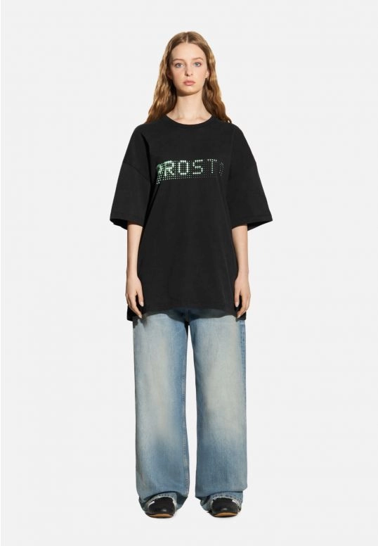 Koszulka męska t-shirt oversize Prosto Blizz grafitowa czarna