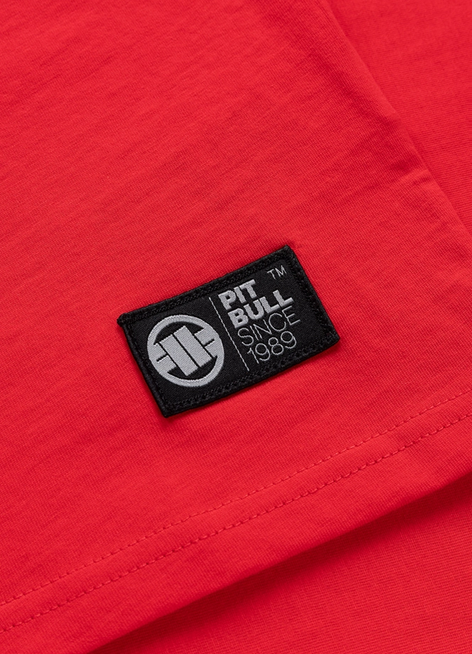 Koszulka męska T-Shirt Pitbull Logo Palms fluo czerwona