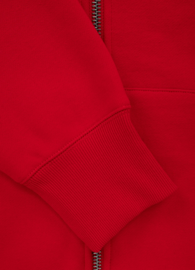 Bluza męska z kapturem Pitbull Pit Bull Small Logo 24 ZIP hooded czerwona