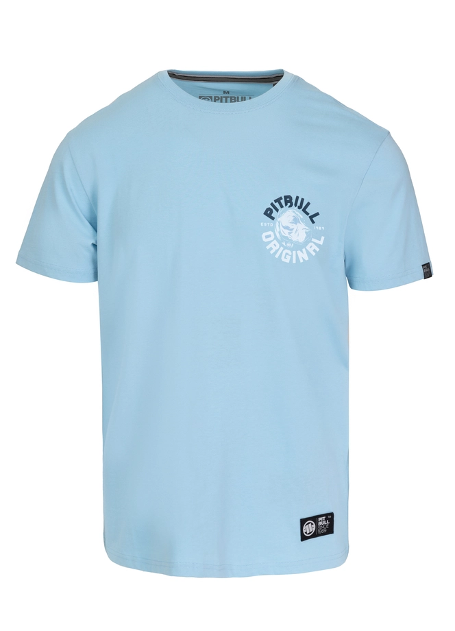 Koszulka męska T-Shirt Pit Bull Pitbull Dog SD jasno niebieska