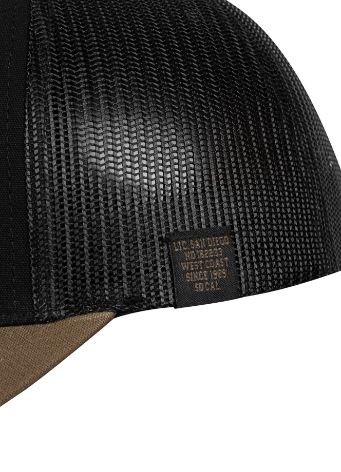 Czapka z daszkiem Snapback Trucker Pit Bull Pitbull San Diego CA czarno/brązowa