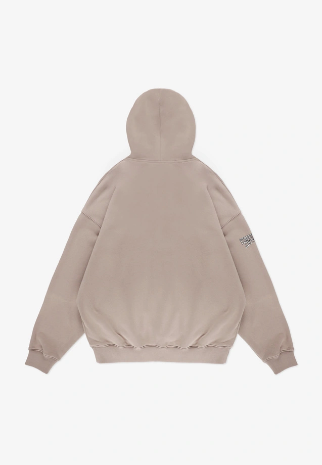 Bluza męska z kapturem oversize Prosto Football Fan beżowa