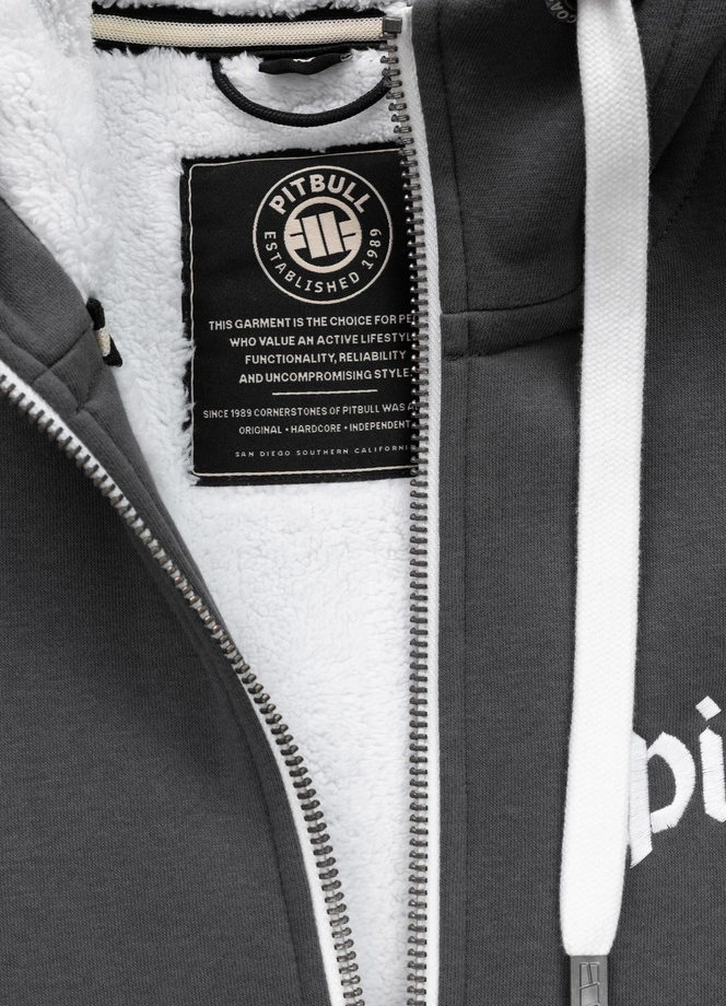 Bluza męska rozpinana z kapturem Pit Bull Ruffin Ring grafitowa
