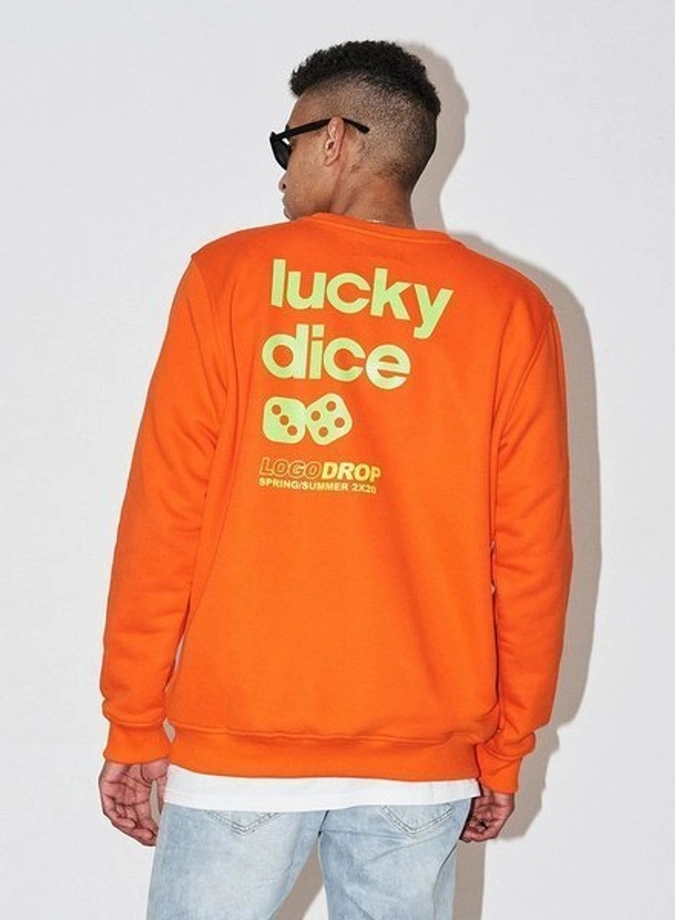 Bluza Lucky Dice Tie Dice Back orange