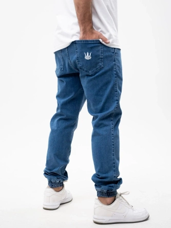 Spodnie Jeans Jogger Jigga Wear Crown Pool Blue jasne niebieskie