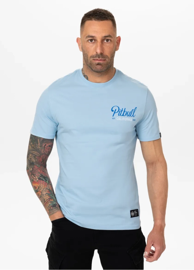 Koszulka męska T-Shirt Pit Bull Pitbull San Diego Born jasno niebieska