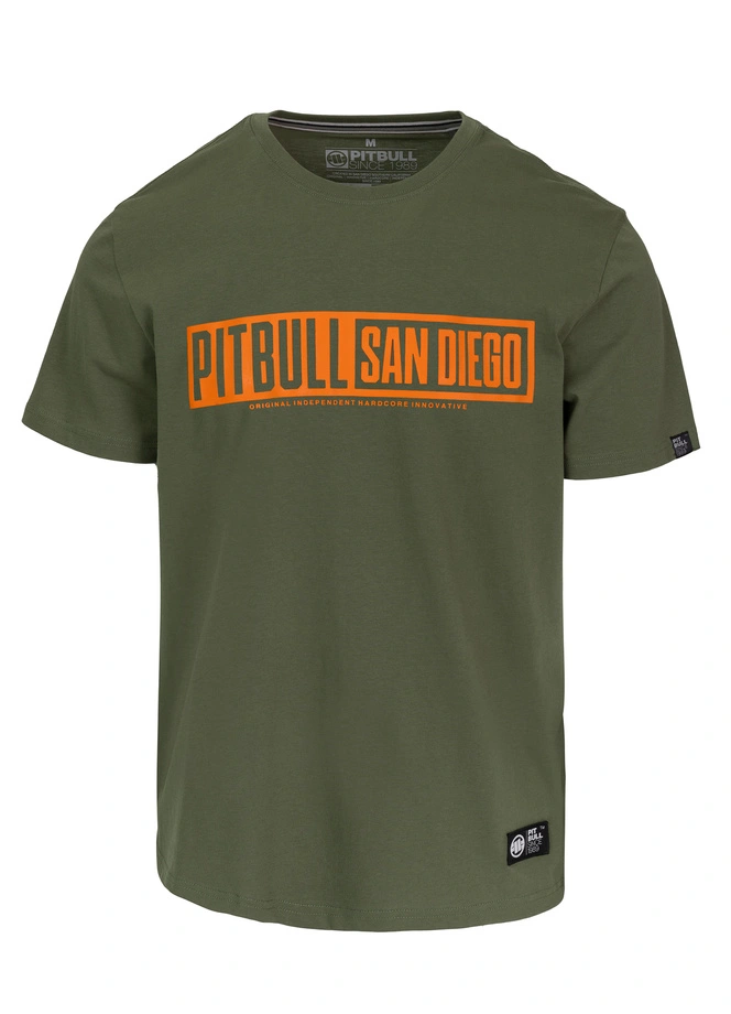 Koszulka męska T-Shirt Pit Bull Pitbull Eighty Nine Dog 25 oliwkowa zielona