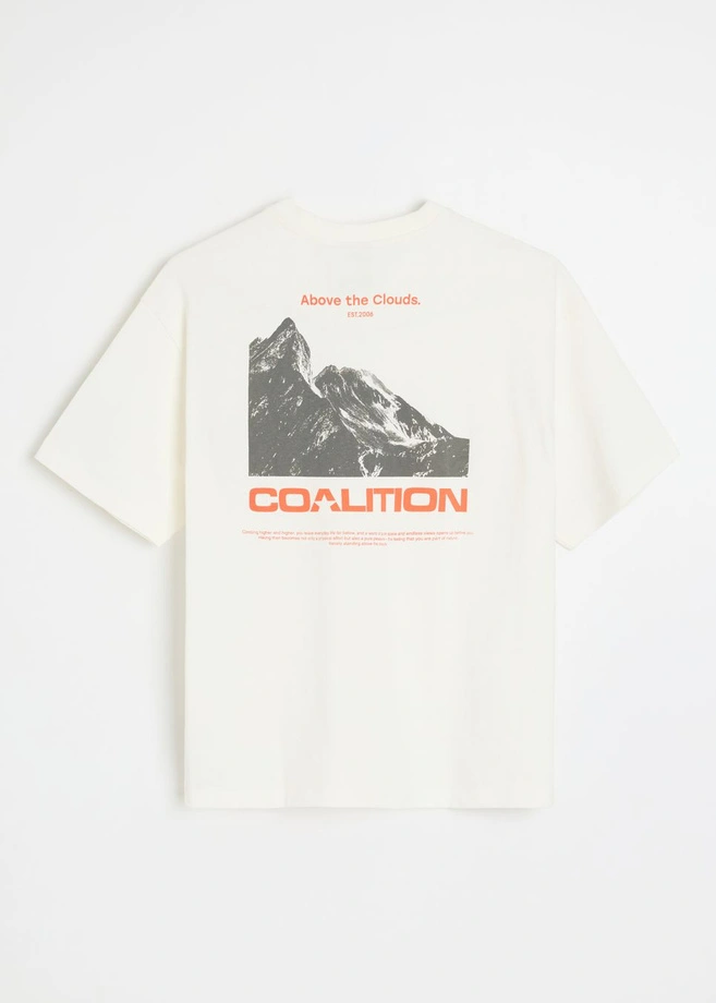 Koszulka męska t-shirt Coalition CLTN Dew kremowa
