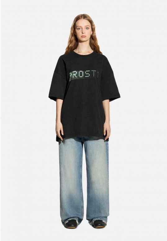 Koszulka męska t-shirt oversize Prosto Blizz grafitowa czarna