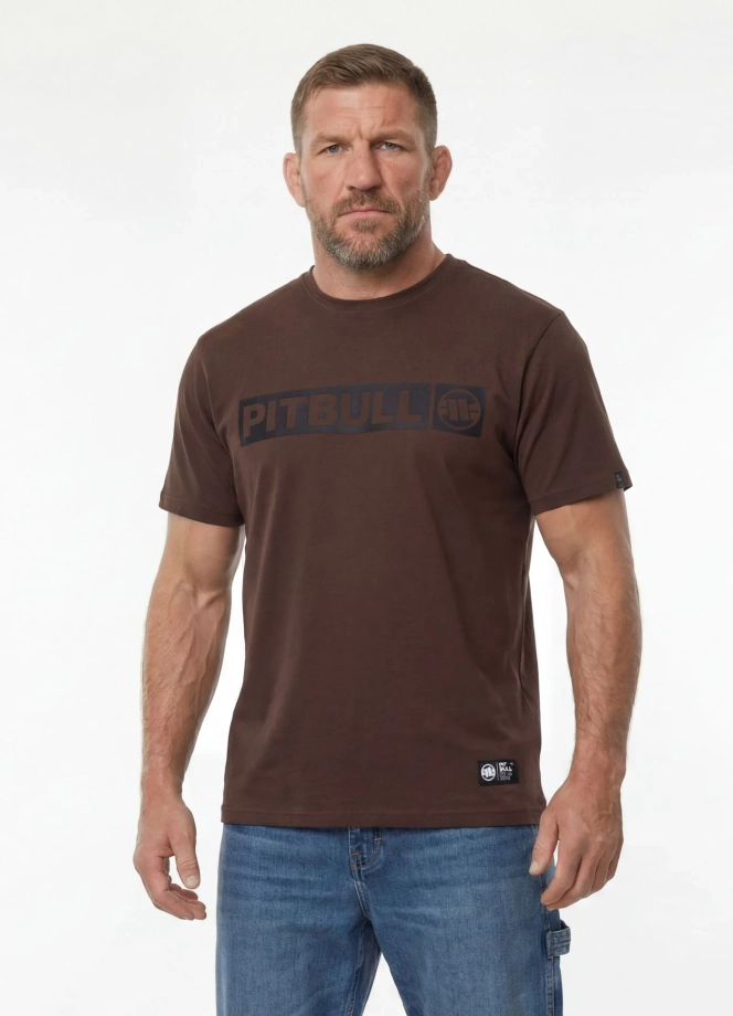 Koszulka męska T-Shirt Pitbull Hilltop ciemno brązowa