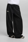 Spodnie dresowe damskie oversize Prosto Baloon sprane czarne