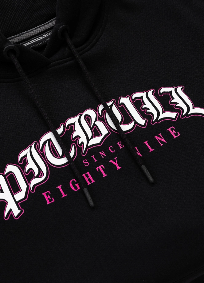 Bluza damska z kapturem oversize Pit Bull Tattoo czarna