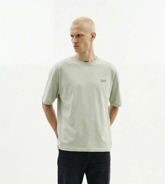 Koszulka męska t-shirt oversize Prosto Big Log Infinity miętowa zielona