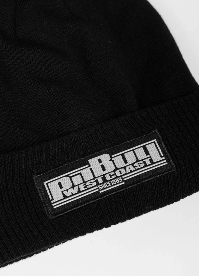 Czapka zimowa z pomponem Pit Bull One Tone Boxing czarna