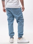 Spodnie męskie Jeans Jogger Bojówki Jigga Wear Stripe Zip Cargo jasno niebieskie