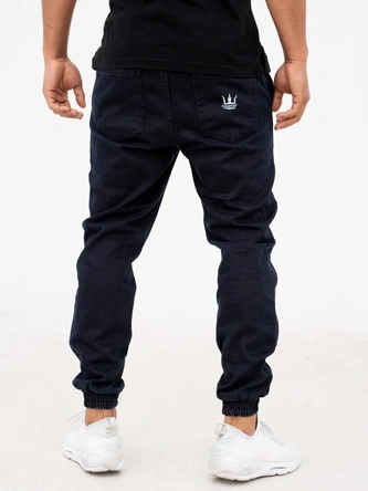 Spodnie męskie Jeans Jogger Jigga Wear Crown granatowe