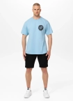 Koszulka męska T-Shirt oversize Pitbull Graffiti Loose Fit jasno niebieska
