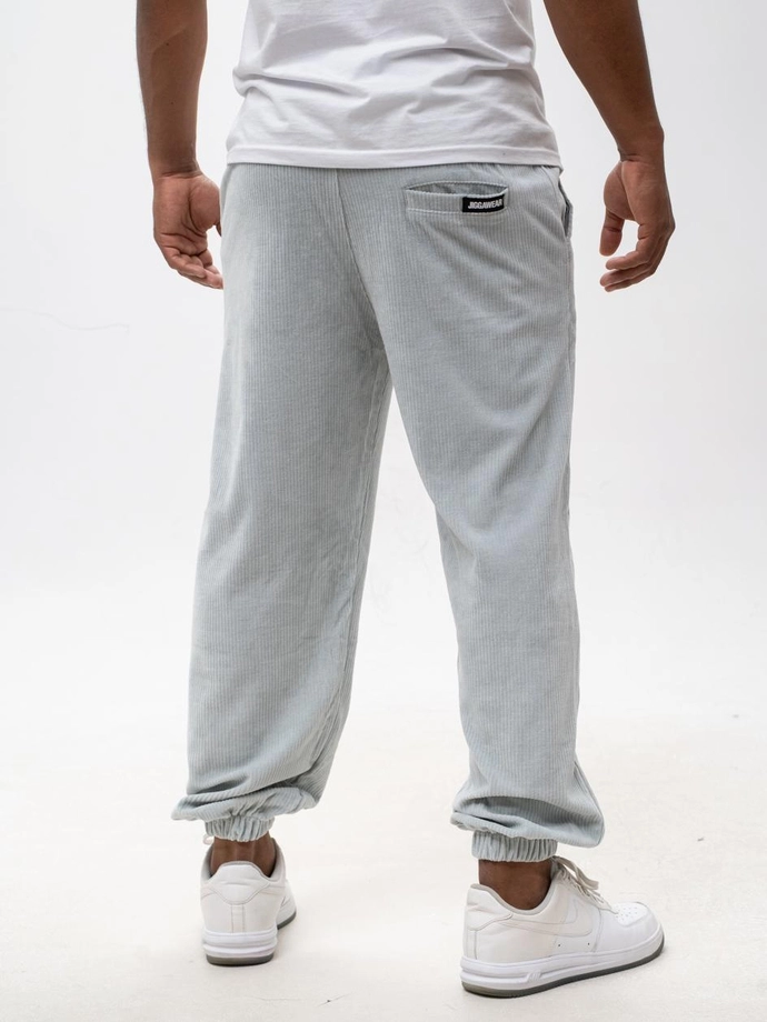 Spodnie męskie sztruksowe Jogger Jigga Wear Cord szare
