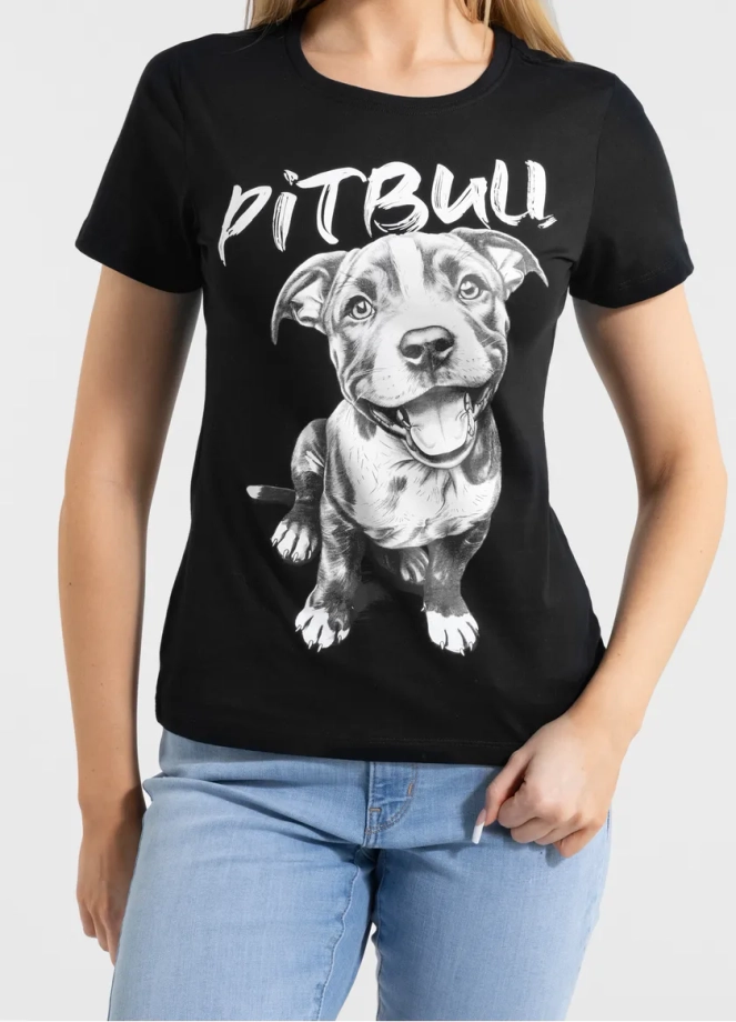 Koszulka t-shirt damska Pit Bull Pitbull Puppy 2 czarna