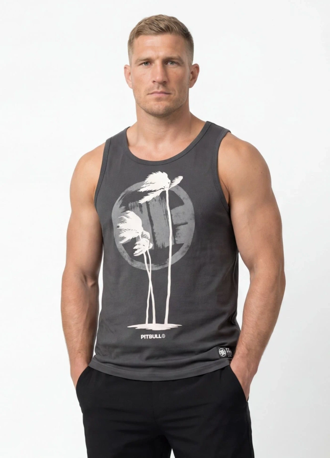 Koszulka męska tank top Pitbull Palms grafitowa