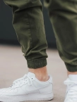 Spodnie męskie Materiałowe Jogger Bojówki Jigga Wear Stripe Zip Cargo zielone