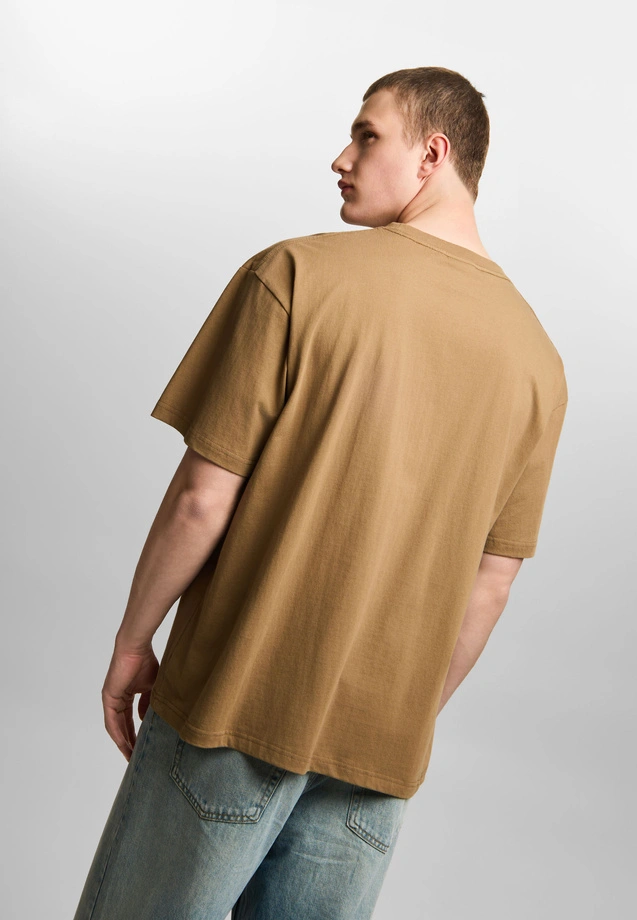 Koszulka męska t-shirt Prosto Damage Target brązowa