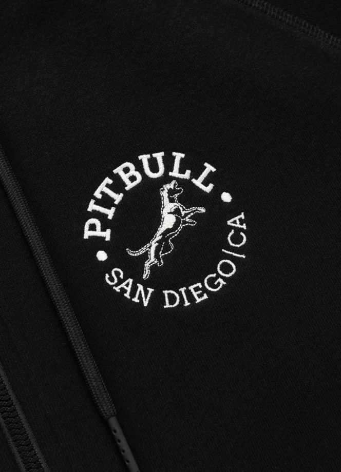 Bluza męska rozpinana z kapturem Pit Bull San Diego CA czarna