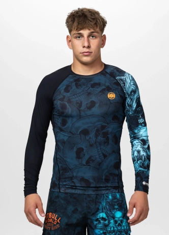 Koszulka męska rashguard Pitbull Longsleeve Guardian Angel czarna