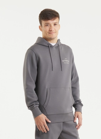 Bluza męska z kapturem Pitbull Pit Bull Sampson grafitowa szara