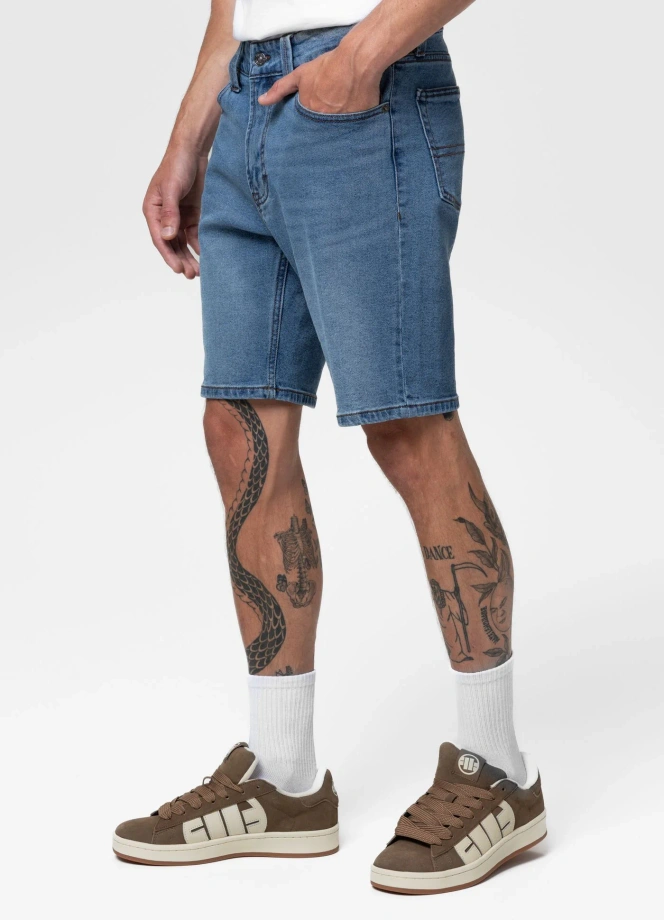 Spodenki szorty jeans męskie Pitbull Classic Wash Hornblend niebieskie