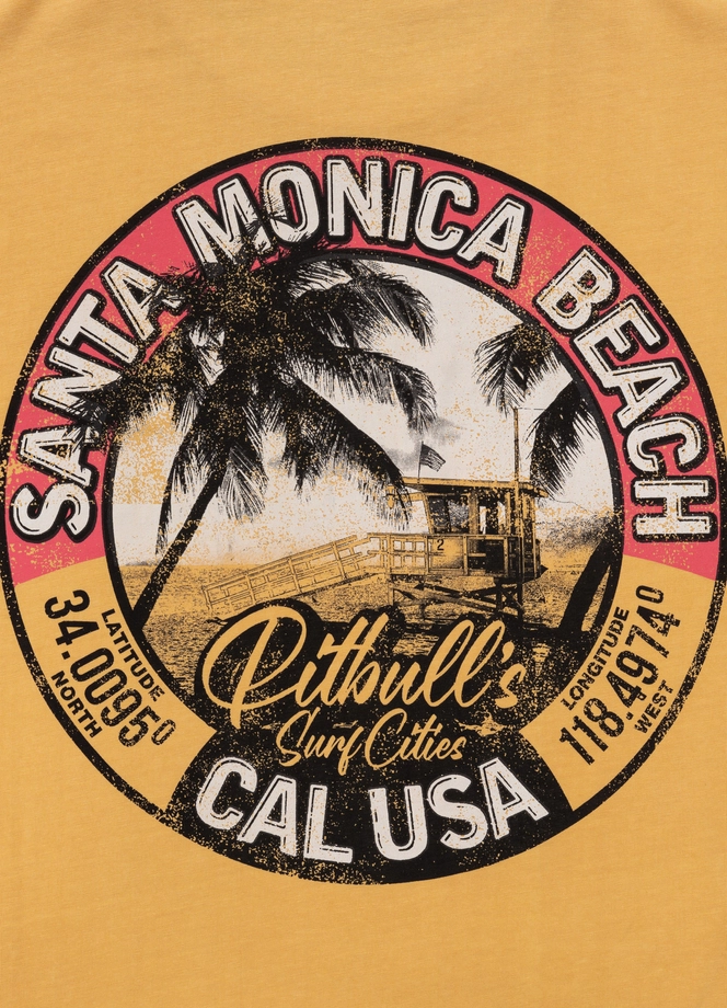 Koszulka męska T-Shirt Pit Bull Pitbull Denim Washed Oceanside 25 żółta