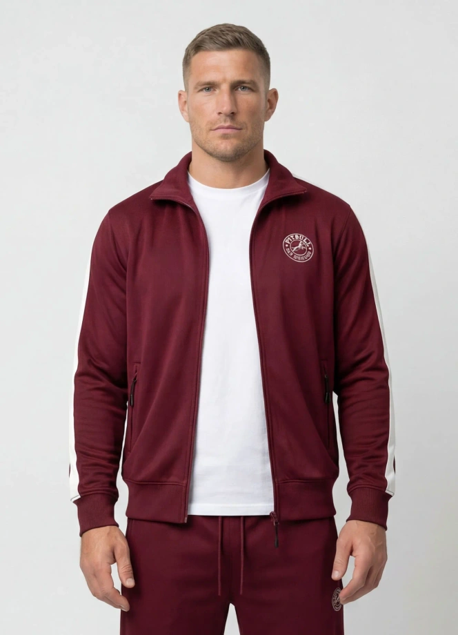 Bluza męska rozpinana Pit Bull San Diego CA burgundowa