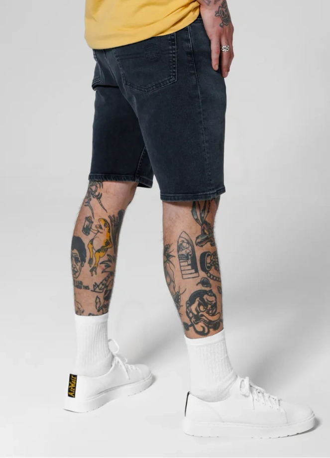 Spodenki szorty jeans męskie Pitbull Dark Wash Highlander granatowe