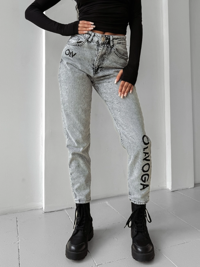 Spodnie damskie jeans Olavoga Lofi szare