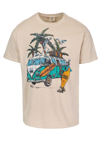 Koszulka męska T-Shirt Pit Bull Pitbull Open Beach ultra kremowa