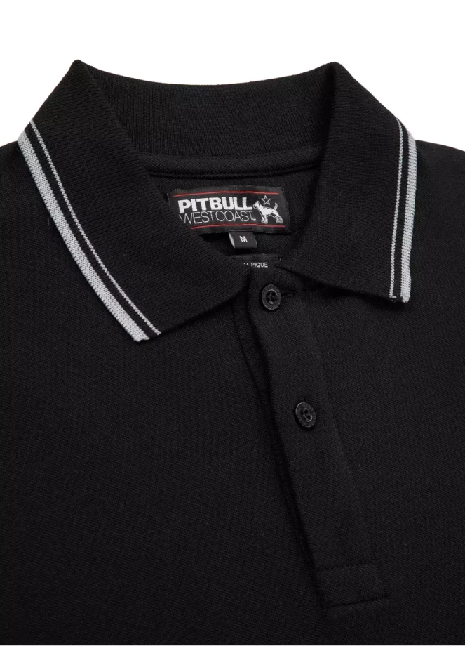 Koszulka męska Polo Pitbull Pique Stripes Regular czarna