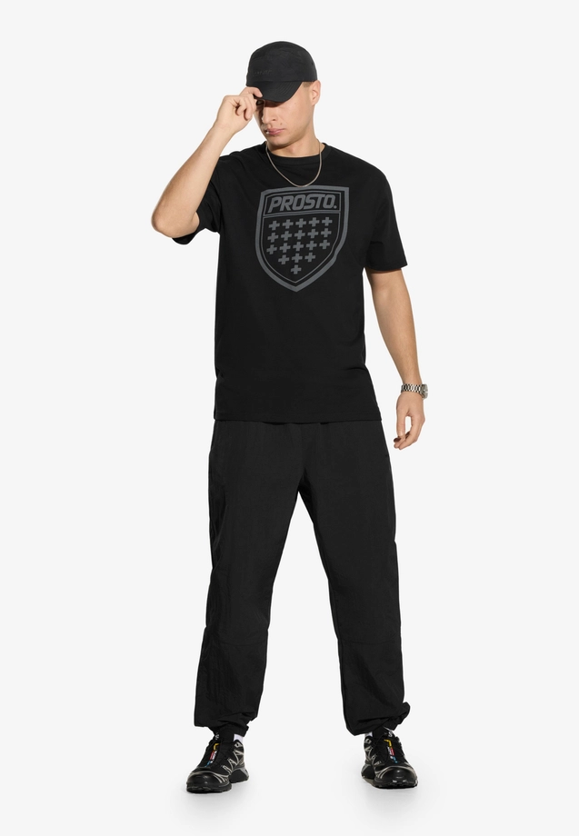 Koszulka męska t-shirt Prosto Shield czarna