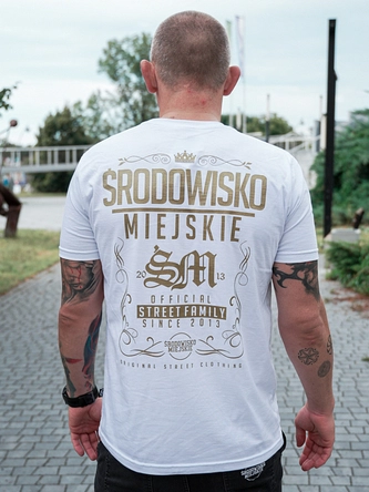 Koszulka męska t-shirt Środowisko Miejskie Theme biało/złota